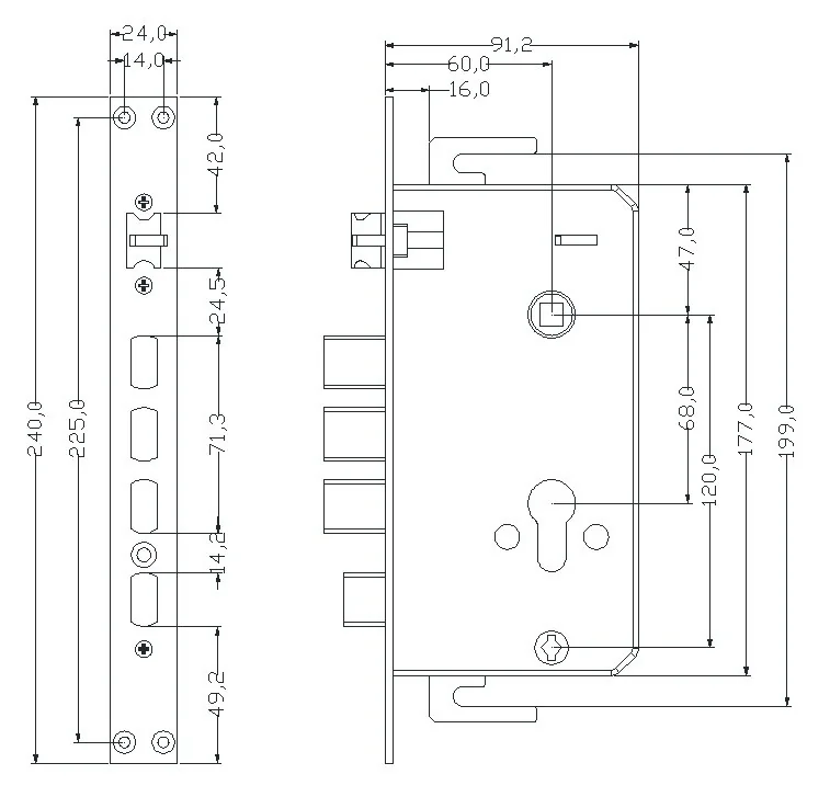 2019Password Ttlock Security Door Keypad Lock Dimensions