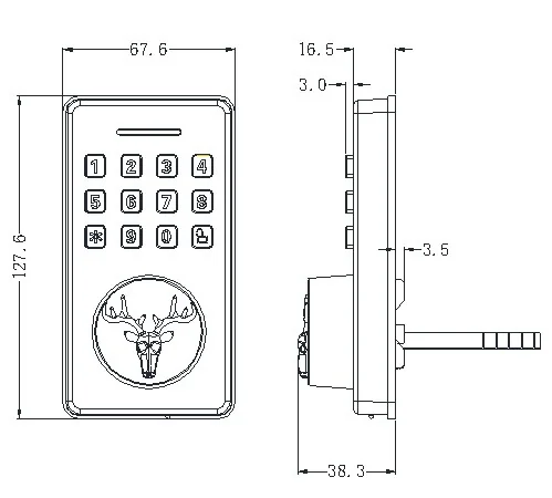 Dummy Lock Ms01 TTLock Interior Door Lock Dimensions