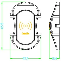 Em105 Zinc Alloy Locker RFID Lock Dimensions