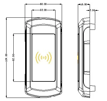 Em108 Zinc Alloy Locker RFID Lock Dimensions