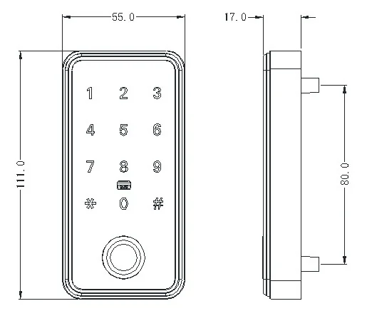 Em118 Password Locker Keypad Lock Dimensions