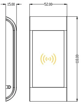 Em126 Zinc Alloy Locker RFID Lock Dimensions