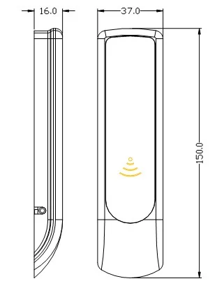 Em128 Rose Gold Locker RFID Lock Dimensions