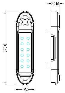 Em169 Aluminum RFID Locker Lock Dimensions