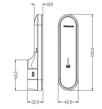 Em175 Aluminum Locker RFID Lock Dimensions