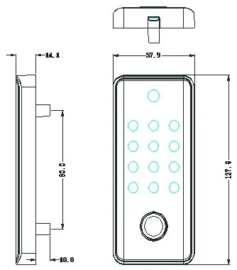 Em179 Locker Keypad Lock APP Dimensions