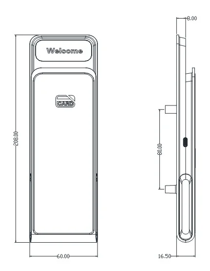 Em181 Locker RFID Lock Dimensions
