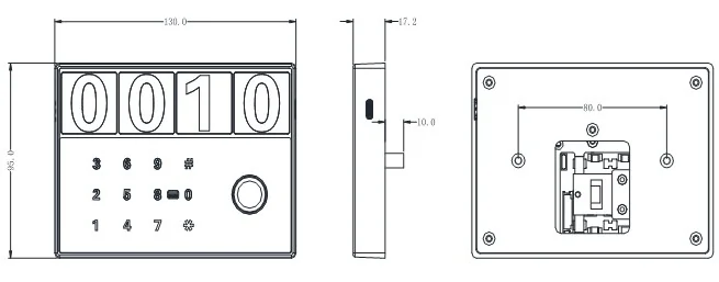 Zw183 Fingerprint Keypad Locker Lock 3 Dimensions