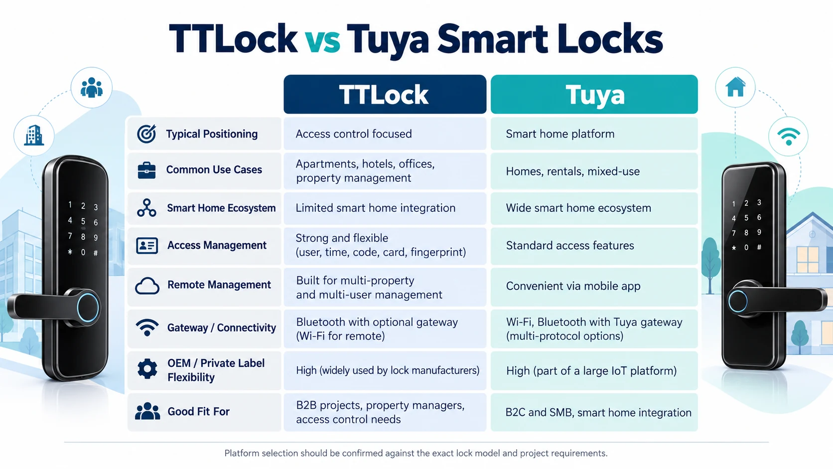 TTLock vs Tuya Smart Locks: Which Platform Fits Your Project?