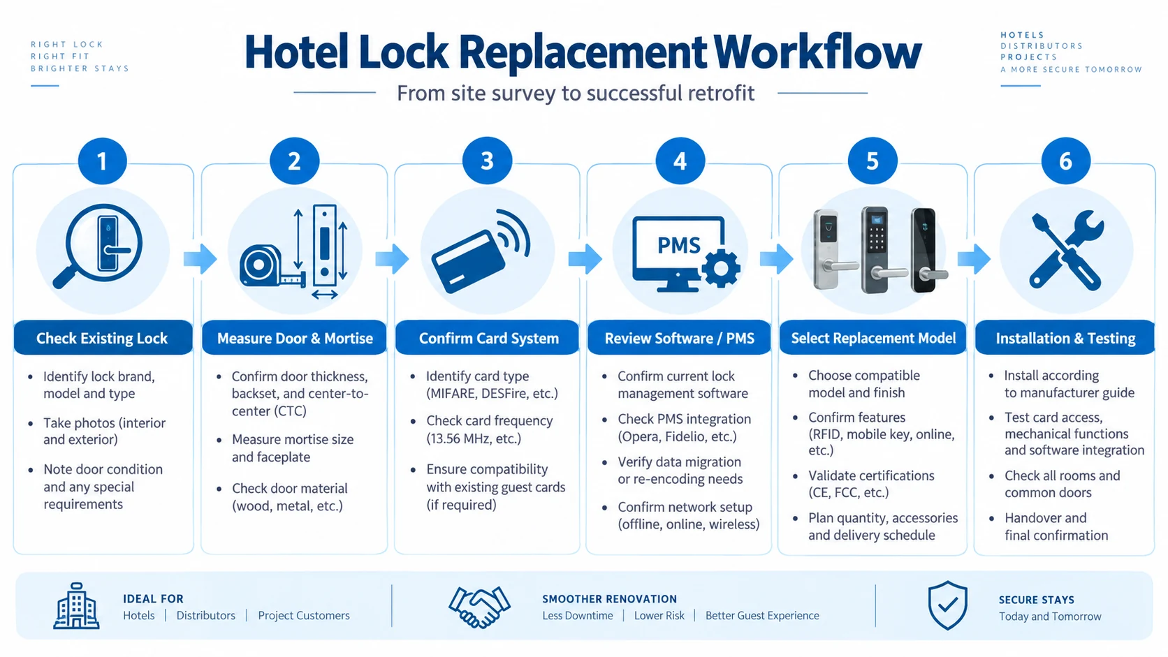 Hotel lock replacement workflow