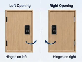 Left and right opening locker door examples