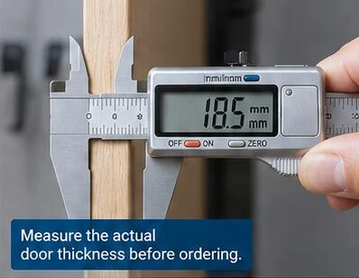 Measuring locker door thickness before RFID lock installation