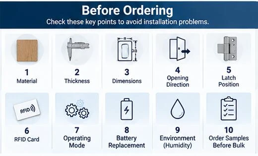 RFID locker lock pre-order installation checklist